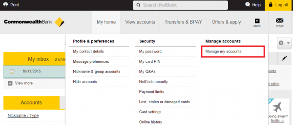 Netbank - Manage Account to earn bonus interest